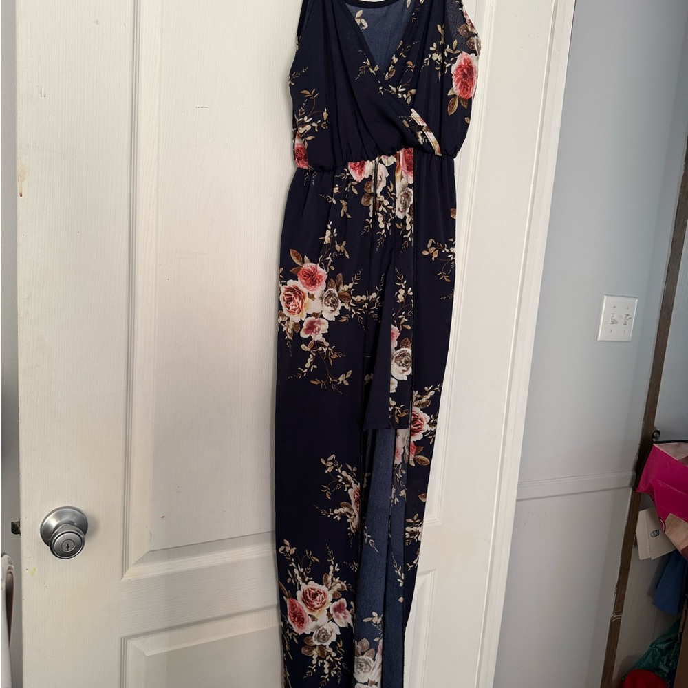 Floral Navy Jumpsuit